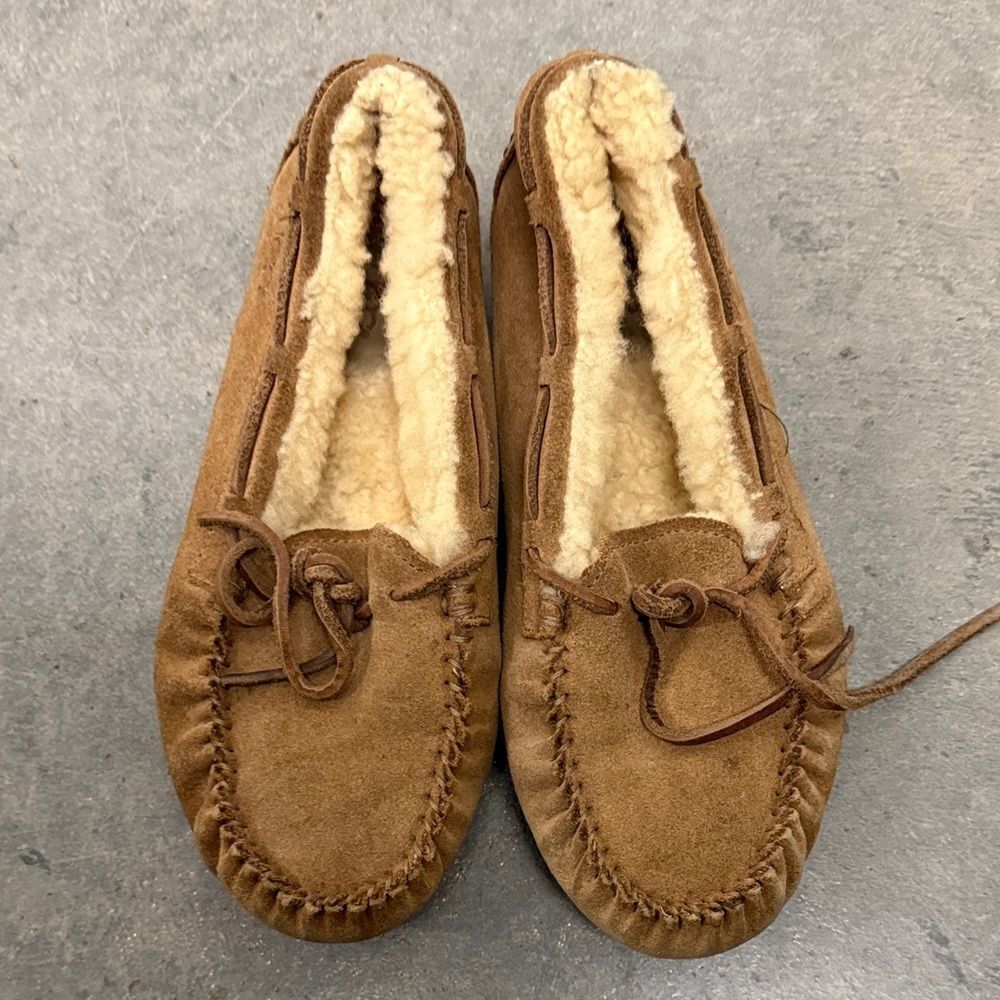 UGG Tan Suede Moccasin Slippers